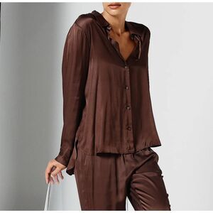 PIPPA THE LABEL Lennox Satin‎ Button Down NWT Sz XS